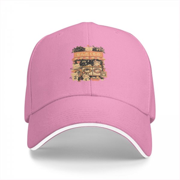 Black baseball cap with cute cat laundry shop graphic