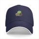 Black Baseball Cap With Cute Turtle Holding Coffee Cup Print