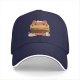 Black baseball cap with cute cat burger and kittens graphic