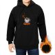 Black hoodie with cute smiling coffee cup graphic and coffee text