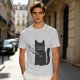 Olive T-Shirt With Cute Black Cat Holding Knife Graphic