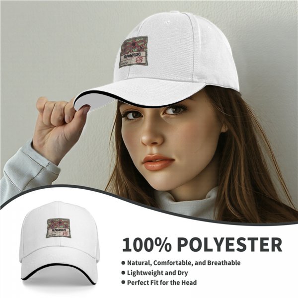 Black Baseball Cap With Demogorgons Graphic Print