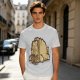 Olive Green T-Shirt With Cartoon Droopy Pug Graphic Print