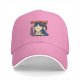 Black baseball cap with cat feelings graphic print