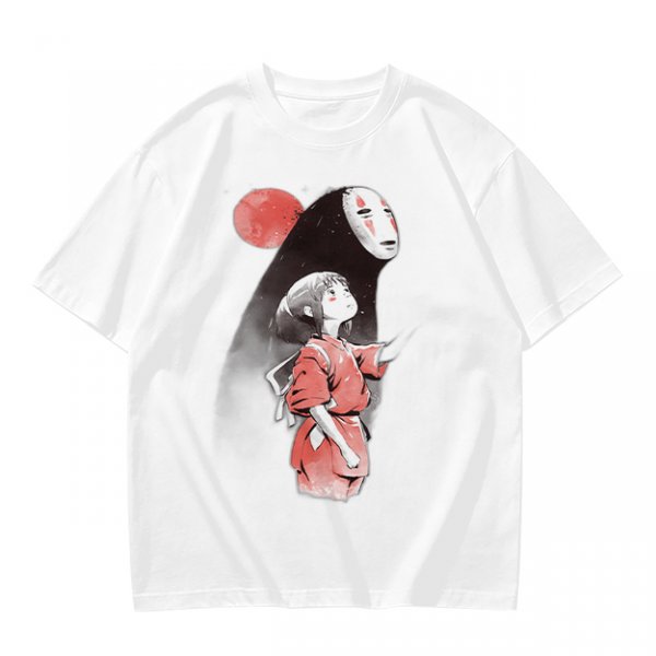 Spirited Away Chihiro and No Face Anime Graphic T-Shirt