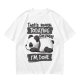 Oversized Graphic T-Shirt with Tired Panda 'That's Enough Todaying For Today I'm Done'