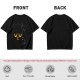 Olive T-Shirt with Relaxed Black Cat Graphic Design