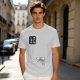 Olive green graphic t-shirt with cute eye design and Japanese text print