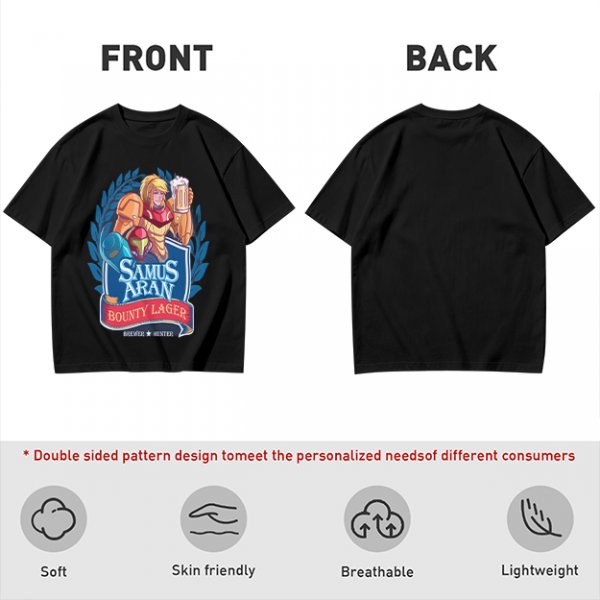 Samus Aran Bounty Lager Graphic T-Shirt