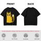 Olive Green T-Shirt With Cute Surprised Yellow Tabby Cat Graphic