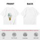 Olive T-shirt with Cute Duck Holding Four-Leaf Clover Print