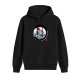 Black hoodie with Japanese style wave and sun graphic print