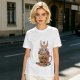 Olive t-shirt with cute Baphomet coffee magic print