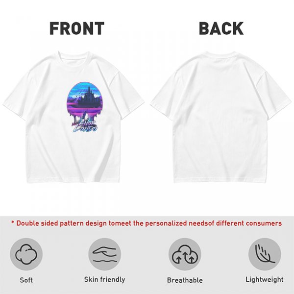 Olive T-shirt with Anor Londo Synthwave Castle Print