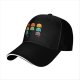 Black baseball cap with colorful emotional octopus graphic print