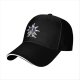 Black Baseball Cap With Fantasy Sword And Star Emblem Print