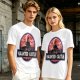 Olive T-Shirt with Haunted Castle Silhouette Graphic Design