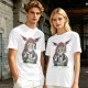 Olive T-Shirt With Meditating Wise Old Man And Dragon Art Print