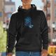 Black hoodie with Totoro starry forest graphic print