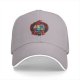 Black baseball cap with red dragon holding polyhedral dice design