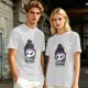 Olive graphic t-shirt with skull tea cup and 'Freaks like me drink tea' text