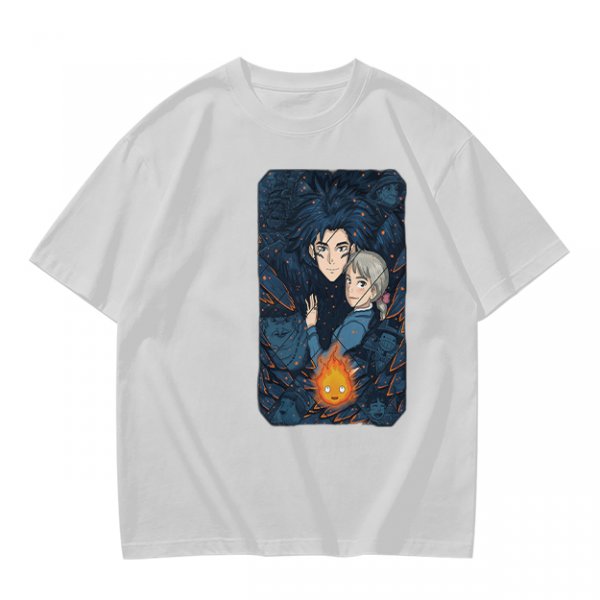 Howl's Moving Castle Anime Graphic Olive T-Shirt