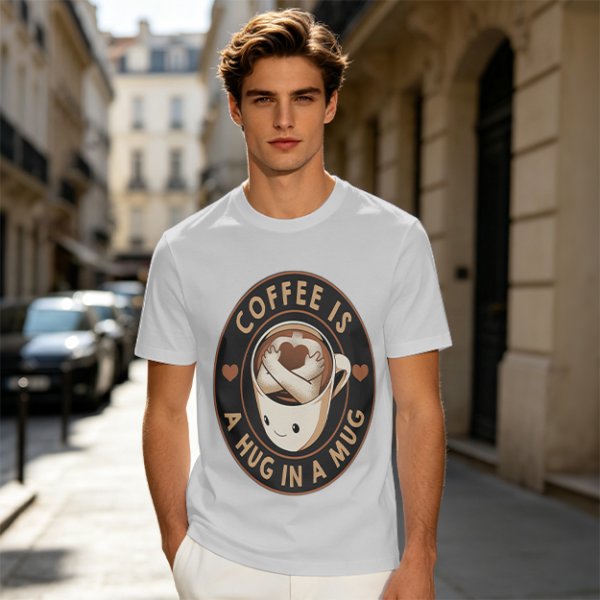 Coffee Is A Hug In A Mug Cute Graphic T-Shirt