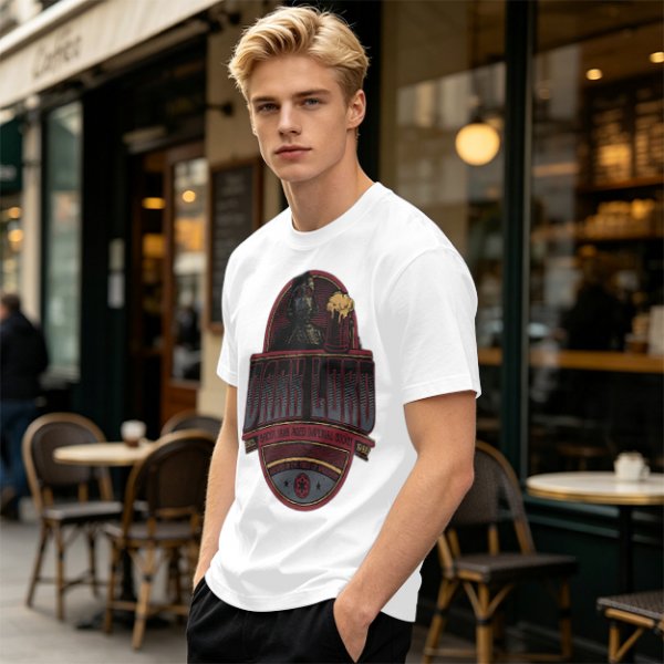 Olive Green T-Shirt with Dark Lord Darth Vader Beer Graphic