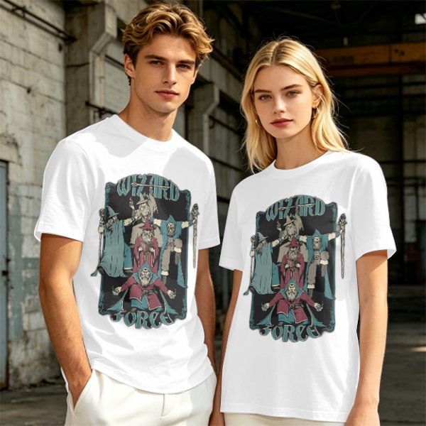 Olive T-Shirt With Wizard Force Graphic Art Print