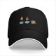 Black Baseball Cap With Cat Earth Fire Graphic Design