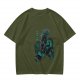 Olive T-shirt with Dark Fantasy Spirit Creature Graphic