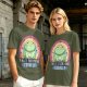 Olive T-Shirt With Grumpy Frog 'I Hate Everyone Equally' Print