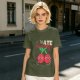 Olive Graphic T-Shirt With I HATE mood swings Cherry Print