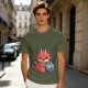 Cute Red Dragon Holding D20 Dice Graphic T-Shirt