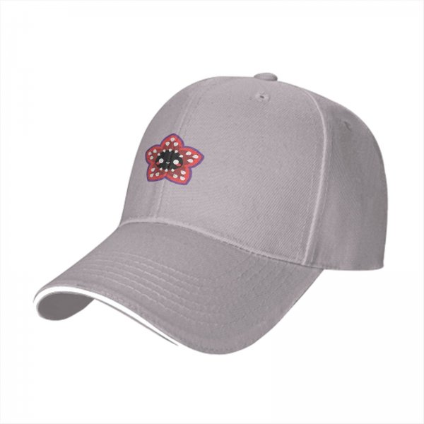 Black Baseball Cap With Cute Demogorgon Monster Print