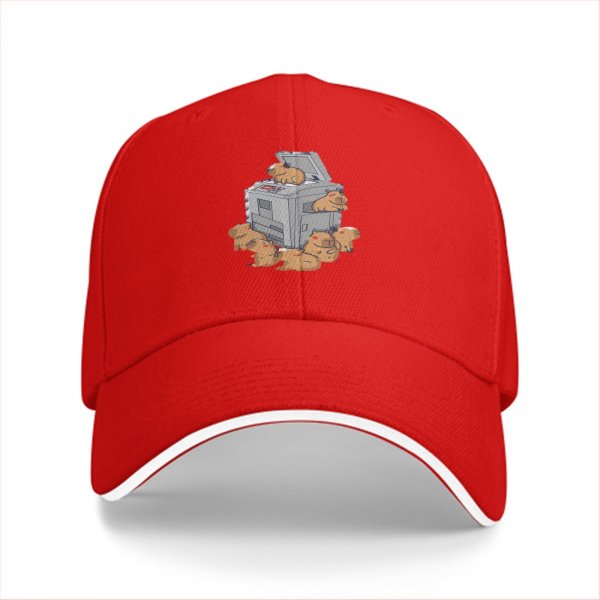 Black Baseball Cap With Capybaras On A Copier Print