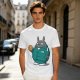 Totoro in Squid Game tracksuit holding umbrella honeycomb cookie t-shirt