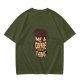 Olive Green Graphic T-Shirt with Me & Coffee We're a Thing Print