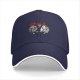 Black Baseball Cap With Rock And Roll Cartoon Graphic Design