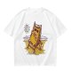 Olive T-Shirt With Cool Cat Lounging On Beach Chair Holding Drink