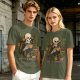 Skeleton with Coffee and Plants T-Shirt Graphic