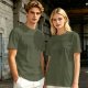 Oversized Olive Green Crewneck T-Shirt with Subtle Chest Graphic