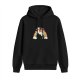 Black Hoodie With Unicorn And Rainbow Graphic Print