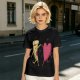 Olive T-Shirt with Dancing Pizza Slice and Heart Graphic