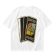 Olive T-Shirt with Retro Uno Wild Draw Four Card Graphic