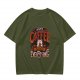 Olive t-shirt with coffee bear graphic that says a cup of coffee solves everything