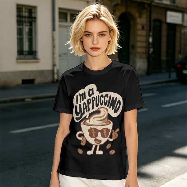 I'm a Yappuccino Coffee Cup Character Graphic T-Shirt