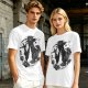 Olive T-Shirt With Western Gunslinger Crow And Roses Graphic