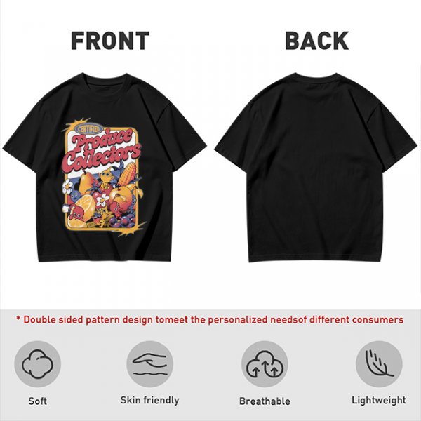 Certified Produce Collectors Graphic T-Shirt with Fruit and Creatures