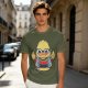 Olive T-shirt with Cool Stylized Duck Graphic Print